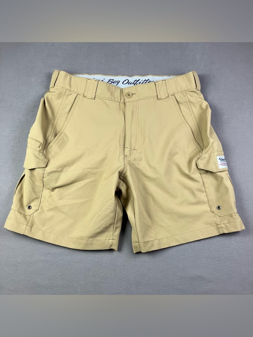 Bimini Bay Outfitters Men’s Cargo Fishing Shorts Size 38 Khaki Tan Pockets